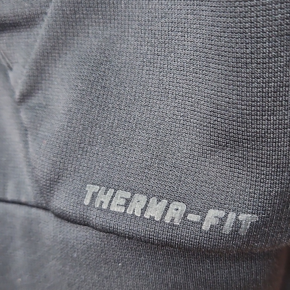 Nike Black Large Logo Therma-Fit Hoodie Pull-Over Sz Med Mens - Picture 4 of 6